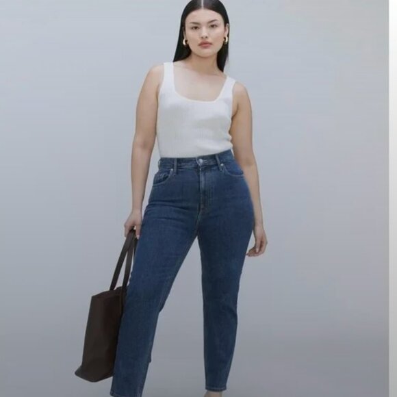 Everlane Curvy Cheeky Washed Midnight Jeans 31 x 28.5 - Picture 2 of 7